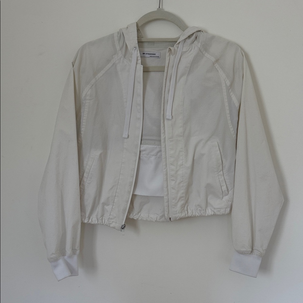 Banana Republic Cream Hooded Jacket